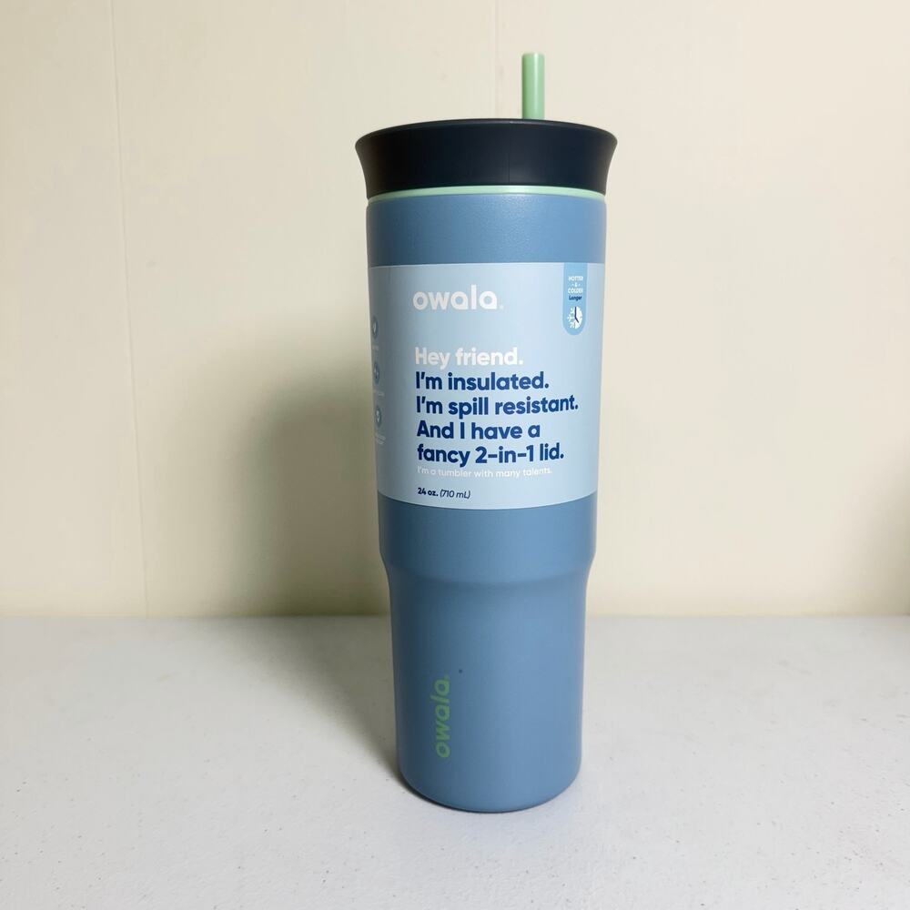 Owala 24 oz Tumbler Stainless Steel Insulated 2-in-1 Lid with Straw